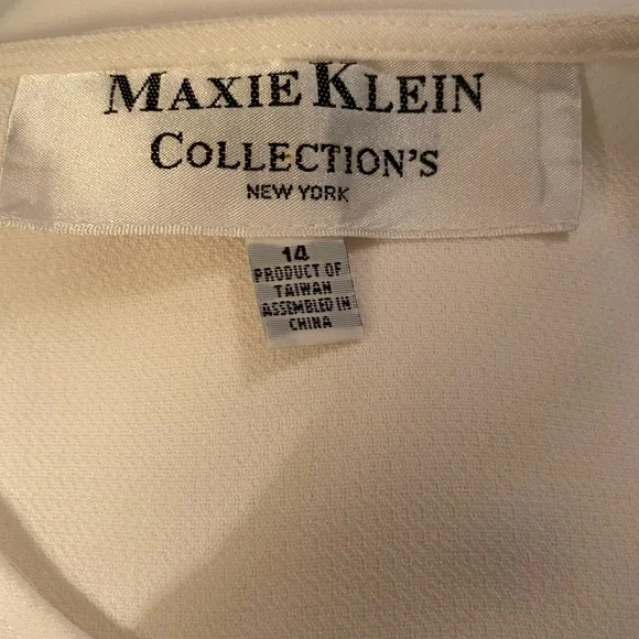 Maxie Klein Collections New York Classy Formal 2-Piece Cream Skirt & Top Size 14 - Picture 9 of 9
